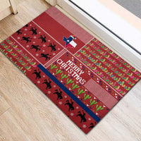 Texas Map Merry Christmas Rubber Doormat Xmas Holiday Patterns - Wonder Print Shop