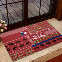 Texas Map Merry Christmas Rubber Doormat Xmas Holiday Patterns - Wonder Print Shop