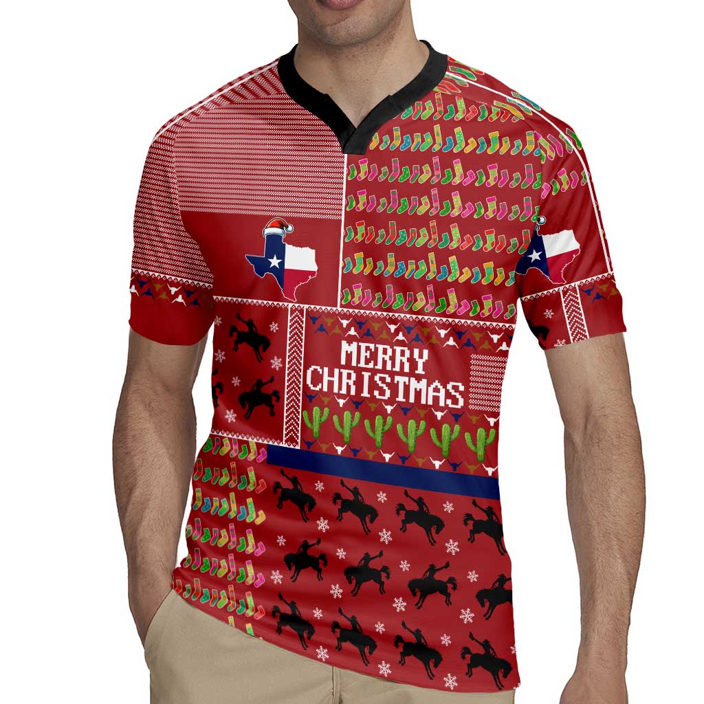 Texas Map Merry Christmas Rugby Jersey Xmas Holiday Patterns - Wonder Print Shop