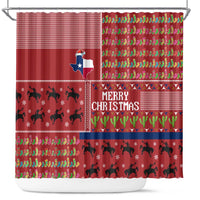 Texas Map Merry Christmas Shower Curtain Xmas Holiday Patterns - Wonder Print Shop