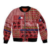 Texas Map Merry Christmas Sleeve Zip Bomber Jacket Xmas Holiday Patterns - undefined