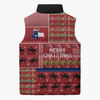 Texas Map Merry Christmas Sleeveless Puffer Jacket Xmas Holiday Patterns - Wonder Print Shop