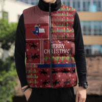 Texas Map Merry Christmas Sleeveless Puffer Jacket Xmas Holiday Patterns - Wonder Print Shop