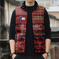 Texas Map Merry Christmas Sleeveless Puffer Jacket Xmas Holiday Patterns - Wonder Print Shop
