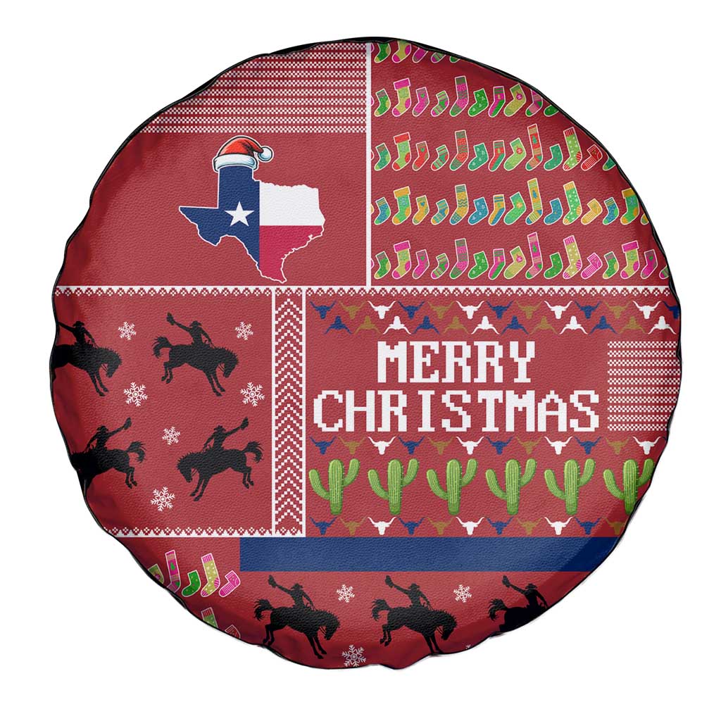 Texas Map Merry Christmas Spare Tire Cover Xmas Holiday Patterns - Wonder Print Shop