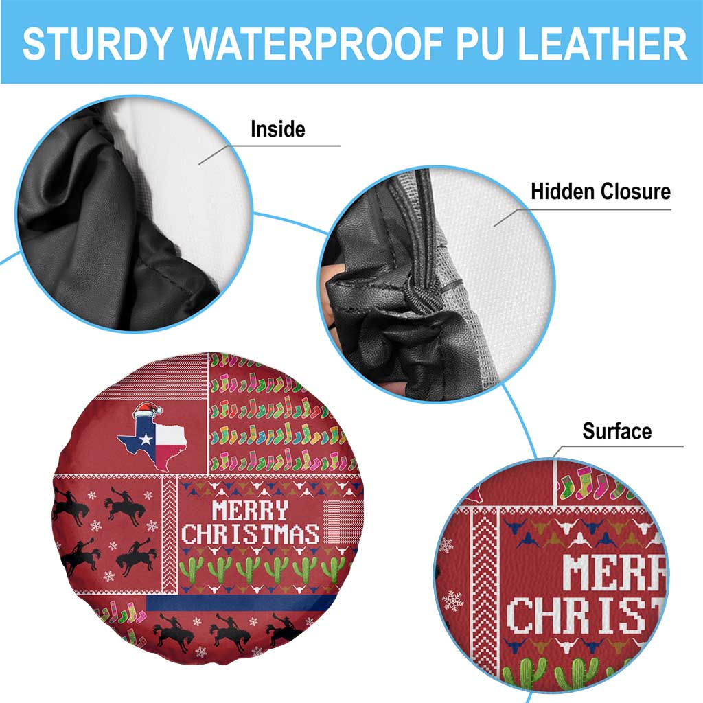 Texas Map Merry Christmas Spare Tire Cover Xmas Holiday Patterns - Wonder Print Shop