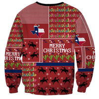 Texas Map Merry Christmas Sweatshirt Xmas Holiday Patterns - Wonder Print Shop