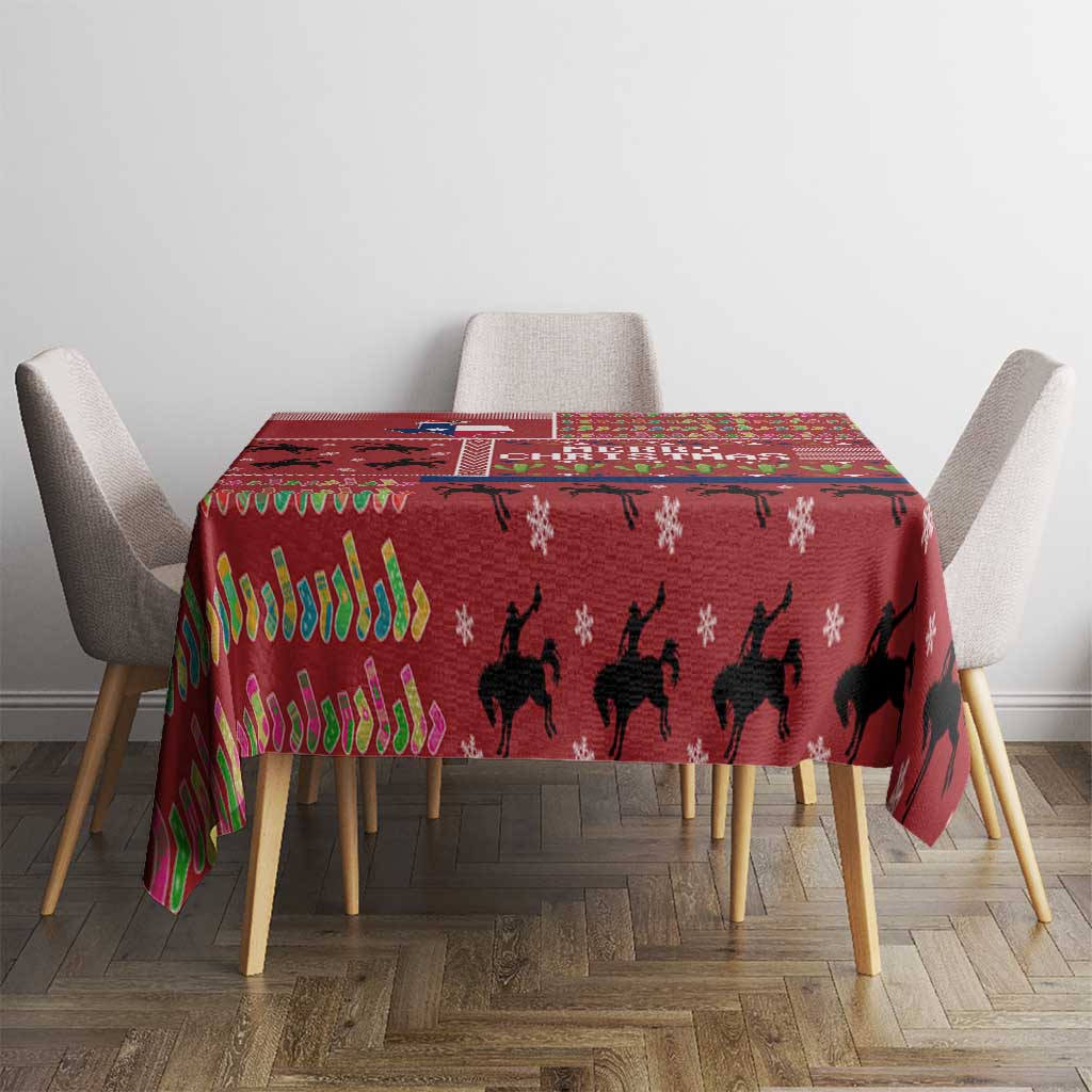 Texas Map Merry Christmas Tablecloth Xmas Holiday Patterns - Wonder Print Shop