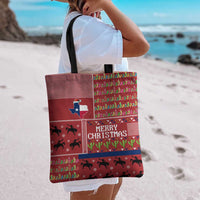 Texas Map Merry Christmas Tote Bag Xmas Holiday Patterns - Wonder Print Shop
