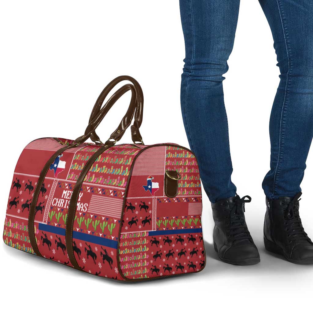 Texas Map Merry Christmas Travel Bag Xmas Holiday Patterns - Wonder Print Shop
