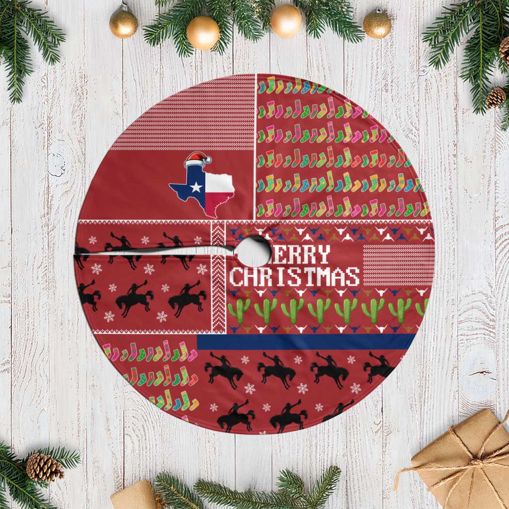 Texas Map Merry Christmas Tree Skirt Xmas Holiday Patterns - Wonder Print Shop