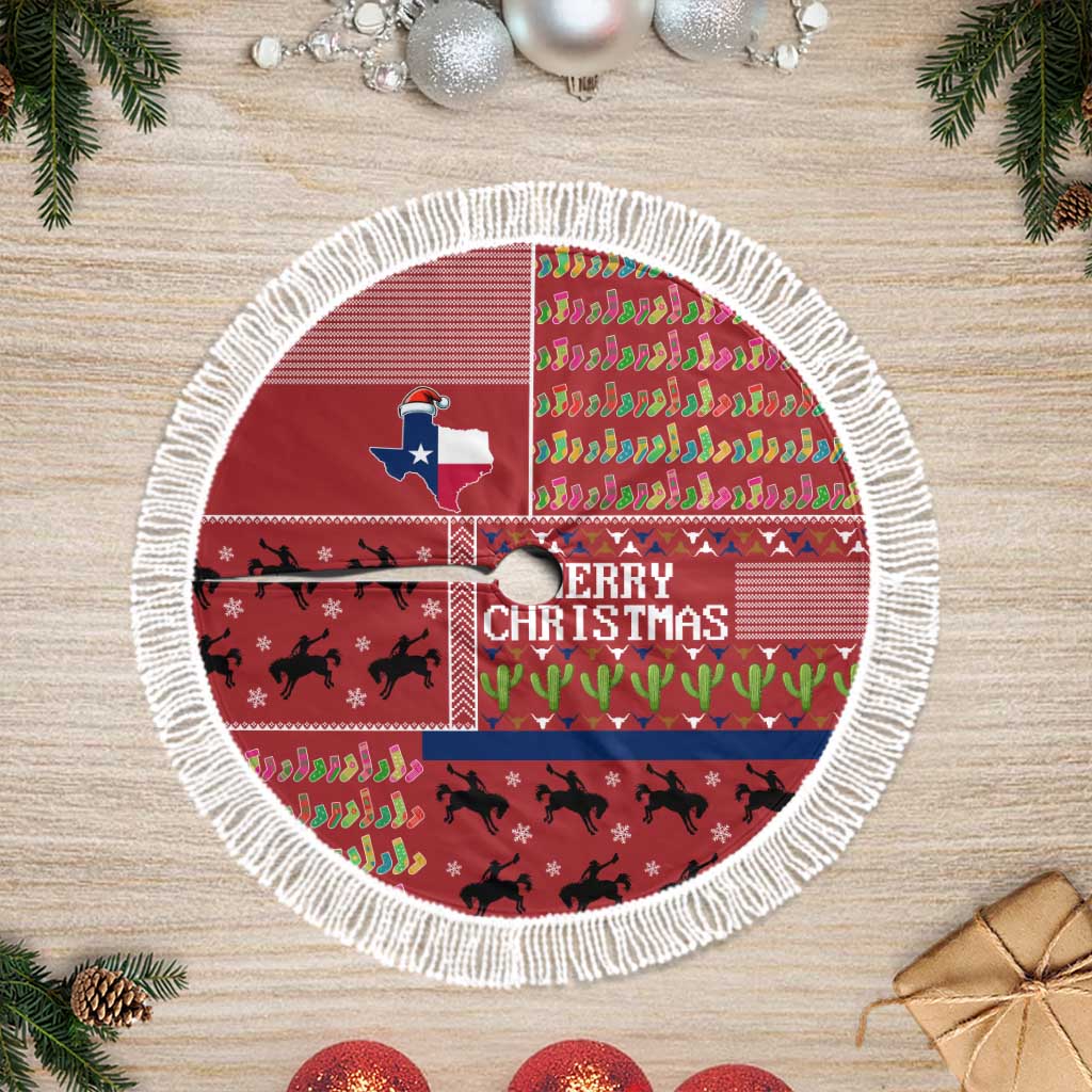 Texas Map Merry Christmas Tree Skirt Xmas Holiday Patterns - Wonder Print Shop