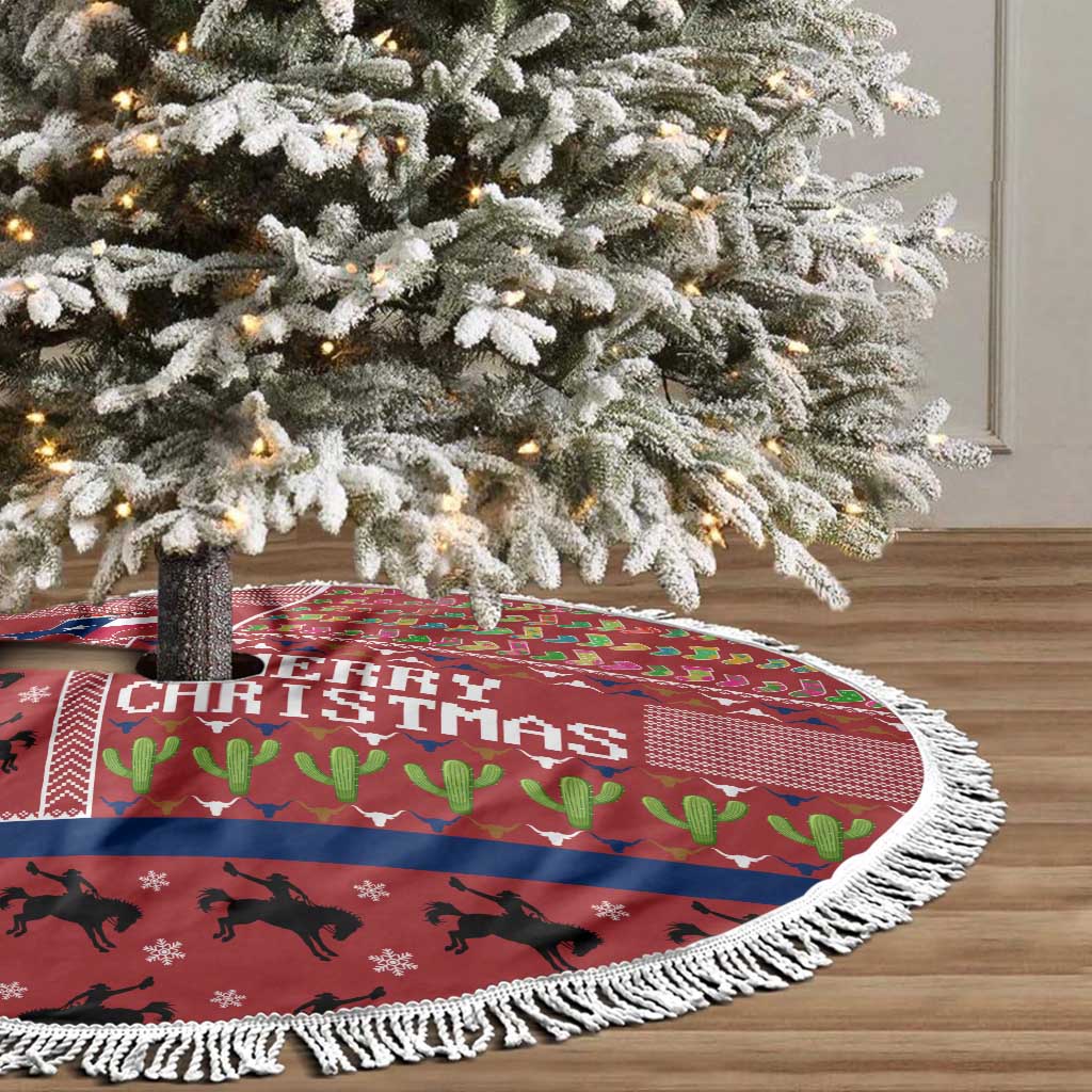 Texas Map Merry Christmas Tree Skirt Xmas Holiday Patterns - Wonder Print Shop