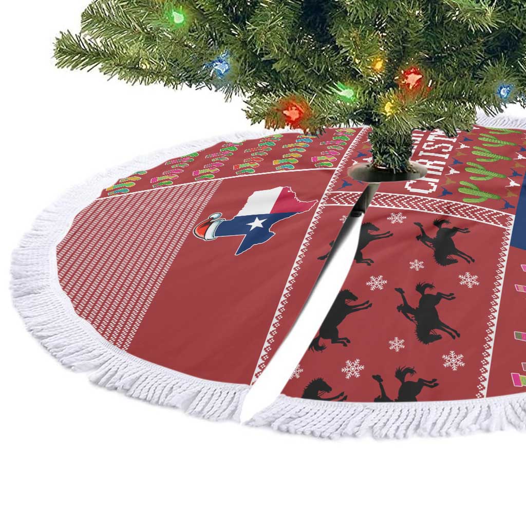 Texas Map Merry Christmas Tree Skirt Xmas Holiday Patterns - Wonder Print Shop
