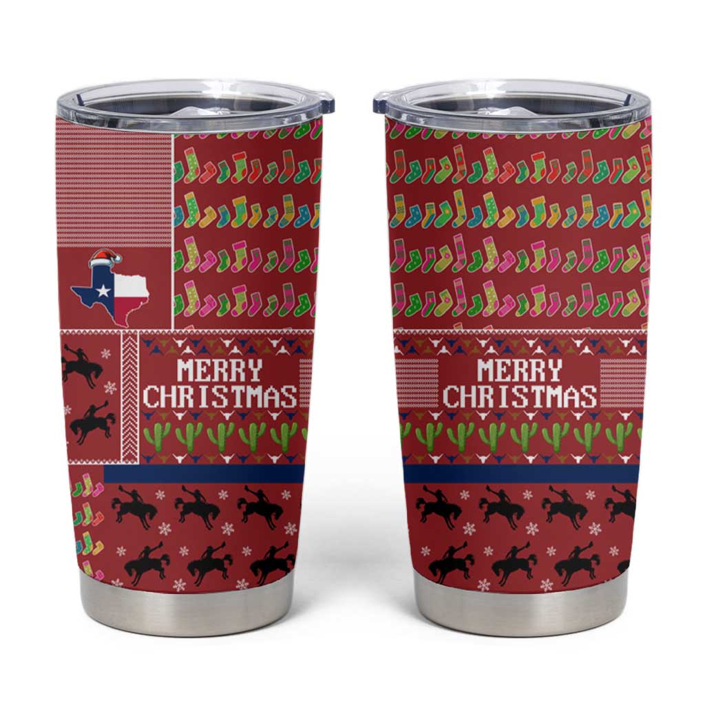 Texas Map Merry Christmas Tumbler Cup Xmas Holiday Patterns - Wonder Print Shop