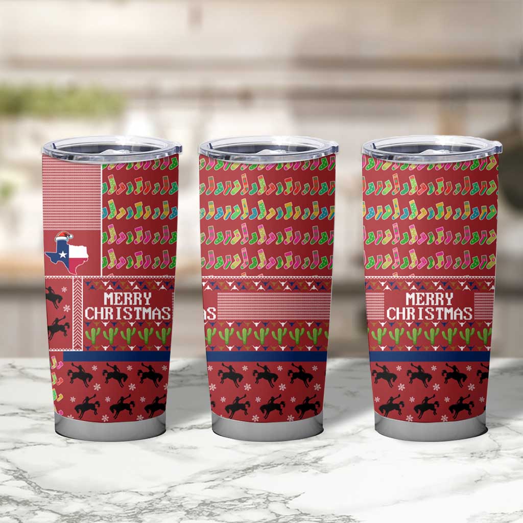 Texas Map Merry Christmas Tumbler Cup Xmas Holiday Patterns - Wonder Print Shop