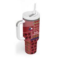 Texas Map Merry Christmas Tumbler With Handle Xmas Holiday Patterns - Wonder Print Shop