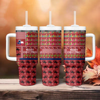 Texas Map Merry Christmas Tumbler With Handle Xmas Holiday Patterns - Wonder Print Shop