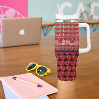 Texas Map Merry Christmas Tumbler With Handle Xmas Holiday Patterns - Wonder Print Shop