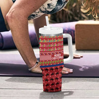 Texas Map Merry Christmas Tumbler With Handle Xmas Holiday Patterns - Wonder Print Shop