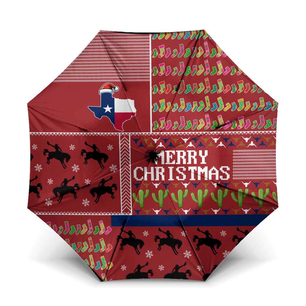 Texas Map Merry Christmas Umbrella Xmas Holiday Patterns - Wonder Print Shop