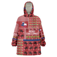 Texas Map Merry Christmas Wearable Blanket Hoodie Xmas Holiday Patterns - Wonder Print Shop