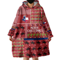 Texas Map Merry Christmas Wearable Blanket Hoodie Xmas Holiday Patterns - Wonder Print Shop