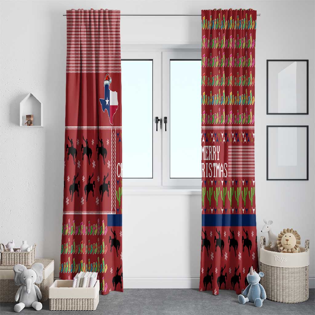 Texas Map Merry Christmas Window Curtain Xmas Holiday Patterns - Wonder Print Shop