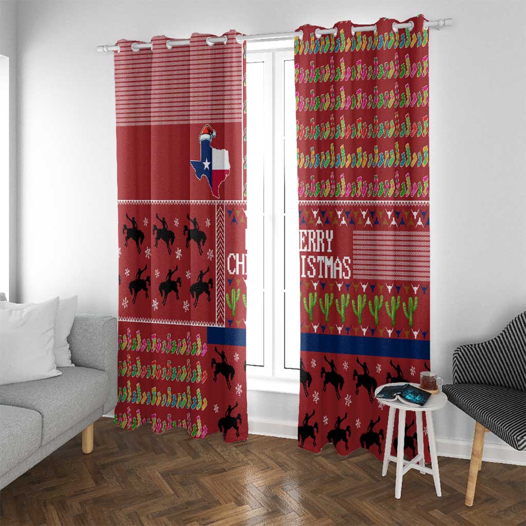 Texas Map Merry Christmas Window Curtain Xmas Holiday Patterns - Wonder Print Shop
