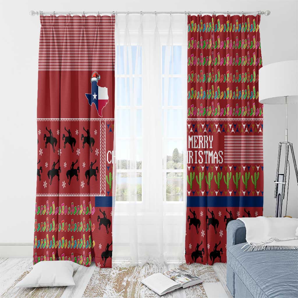 Texas Map Merry Christmas Window Curtain Xmas Holiday Patterns - Wonder Print Shop