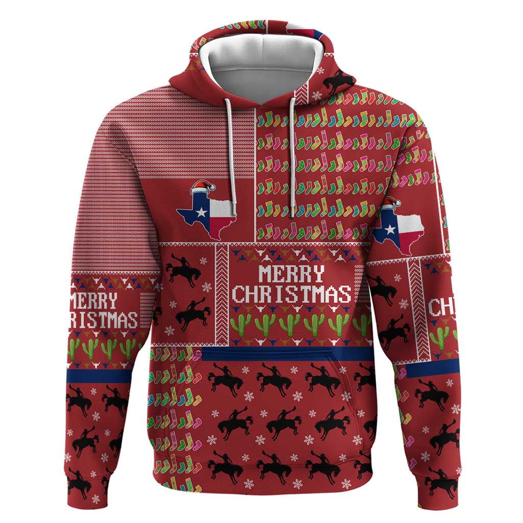Texas Map Merry Christmas Zip Hoodie Xmas Holiday Patterns - Wonder Print Shop