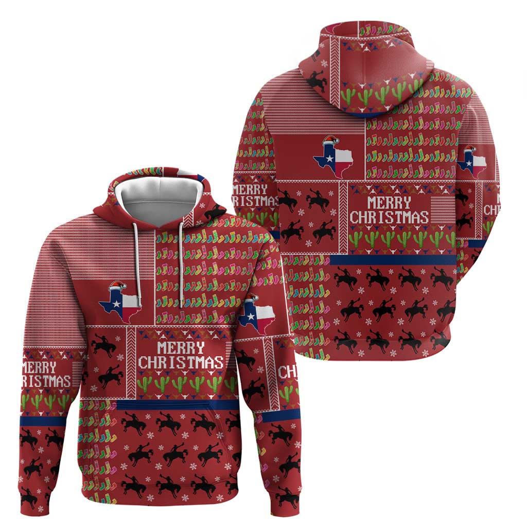 Texas Map Merry Christmas Zip Hoodie Xmas Holiday Patterns - Wonder Print Shop
