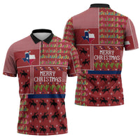 Texas Map Merry Christmas Zipper Polo Shirt Xmas Holiday Patterns - Wonder Print Shop