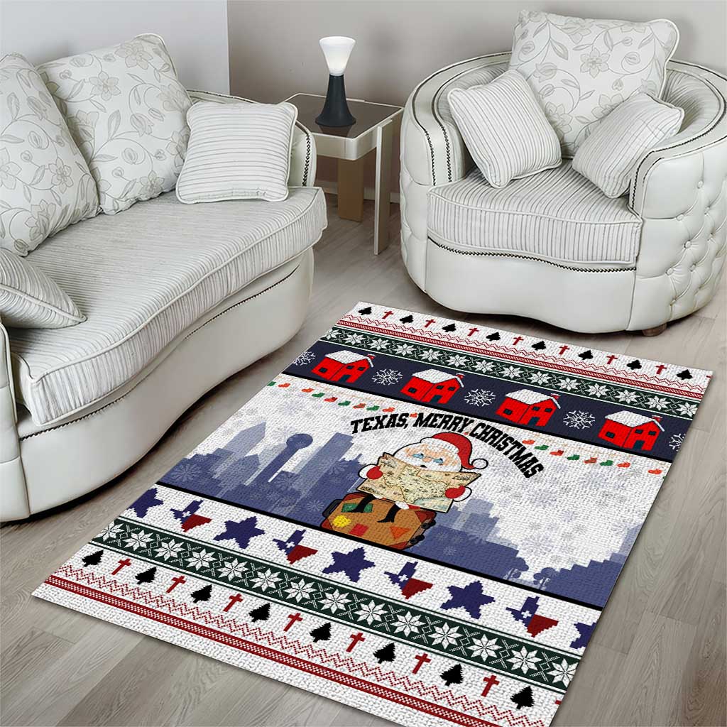 Texas Santa Christmas Area Rug Xmas Holiday Patterns - Wonder Print Shop