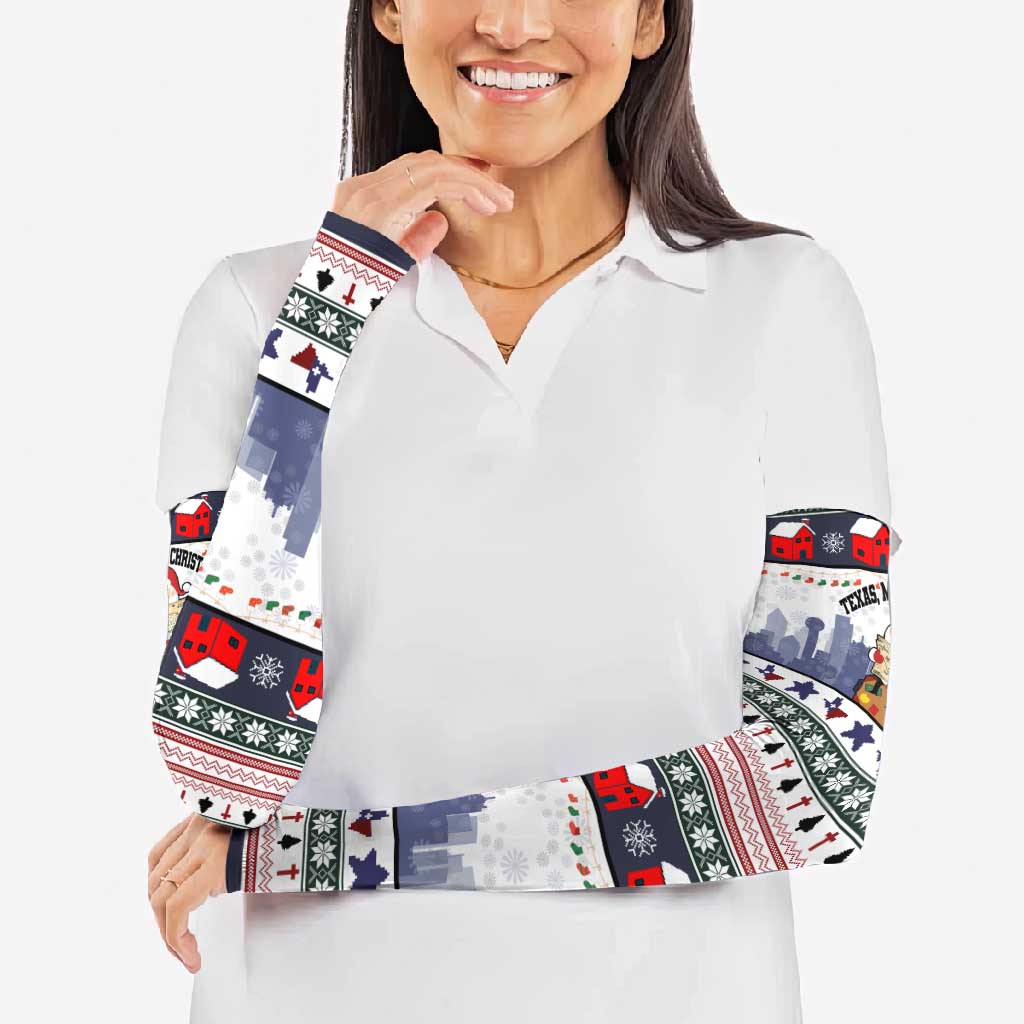 Texas Santa Christmas Arm Sleeves Xmas Holiday Patterns - Wonder Print Shop