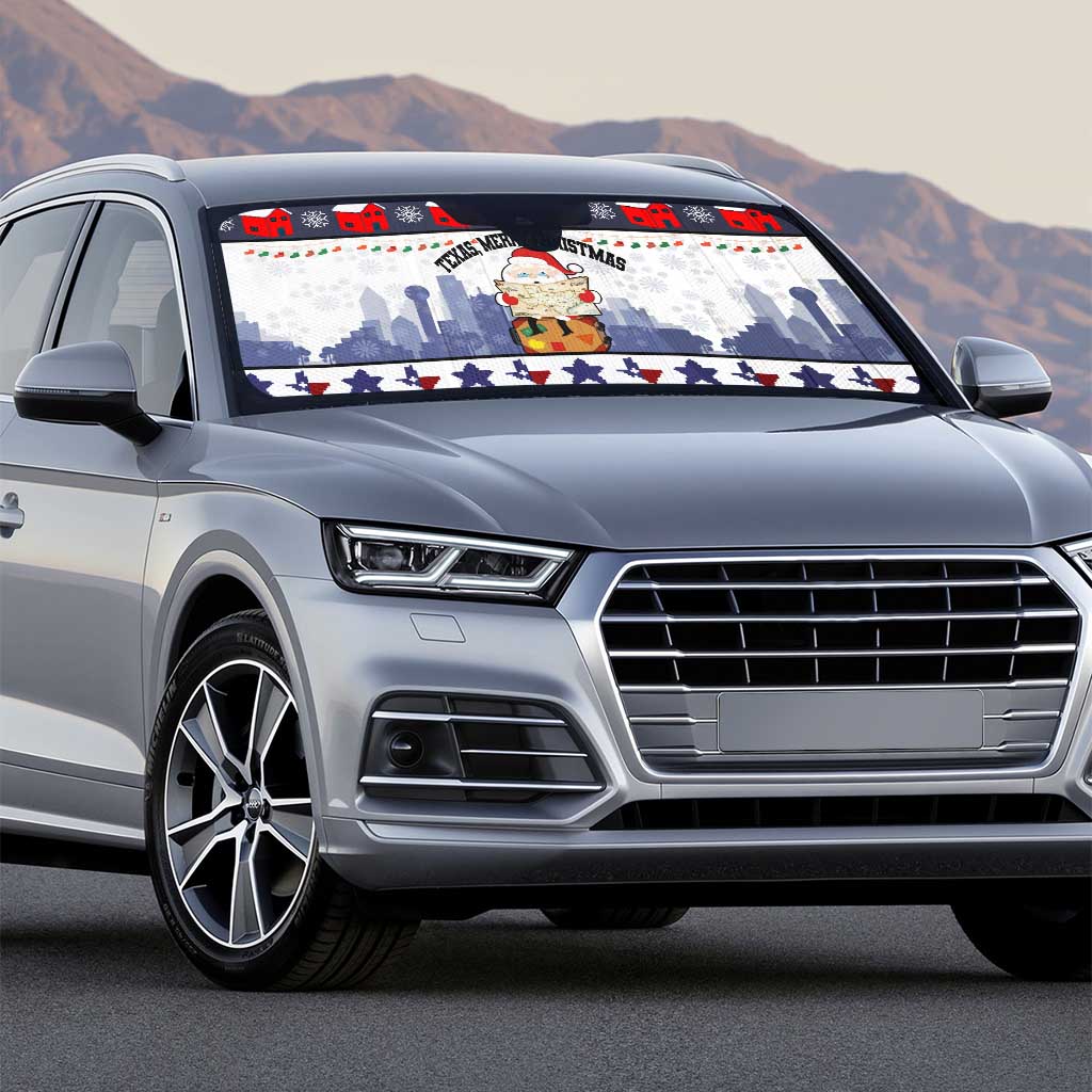 Texas Santa Christmas Auto Sun Shade Xmas Holiday Patterns - Wonder Print Shop