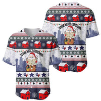 Texas Santa Christmas Baseball Jersey Xmas Holiday Patterns - Wonder Print Shop