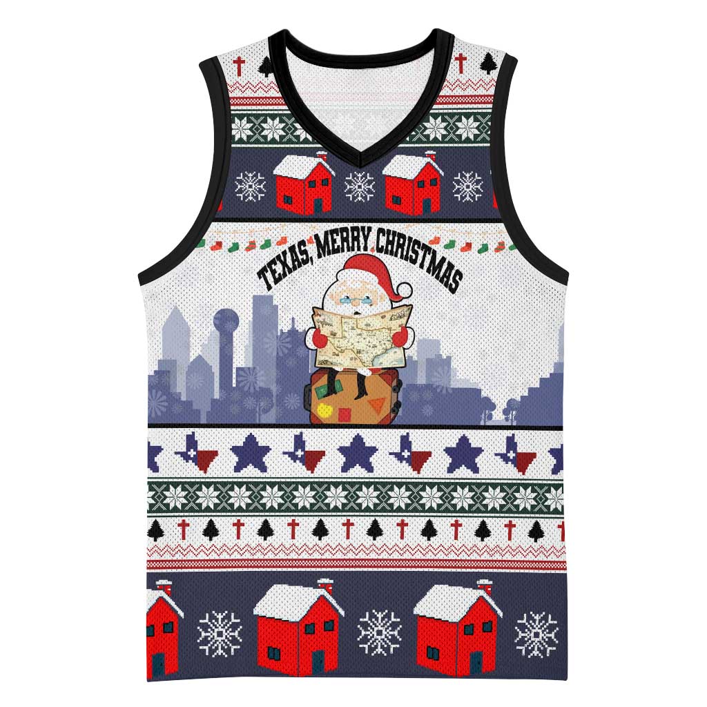 Texas Santa Christmas Basketball Jersey Xmas Holiday Patterns - Wonder Print Shop