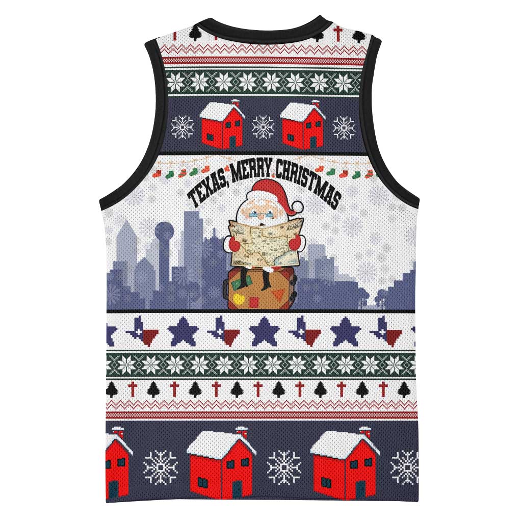 Texas Santa Christmas Basketball Jersey Xmas Holiday Patterns - Wonder Print Shop