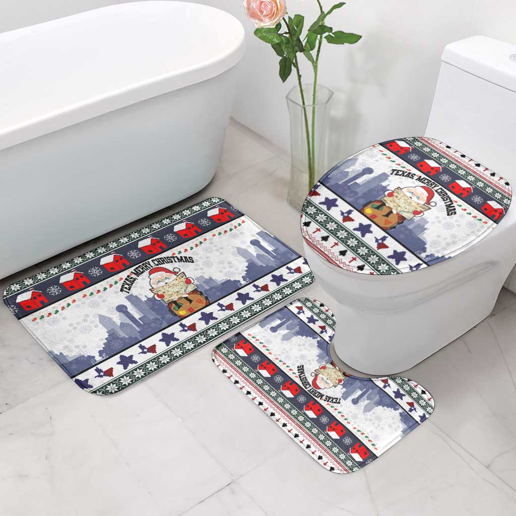 Texas Santa Christmas Bathroom Set Xmas Holiday Patterns - Wonder Print Shop