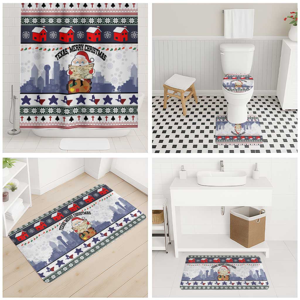 Texas Santa Christmas Bathroom Set Xmas Holiday Patterns - Wonder Print Shop