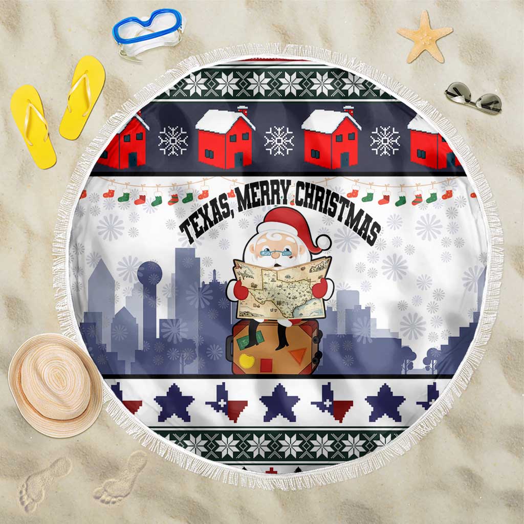 Texas Santa Christmas Beach Blanket Xmas Holiday Patterns - Wonder Print Shop