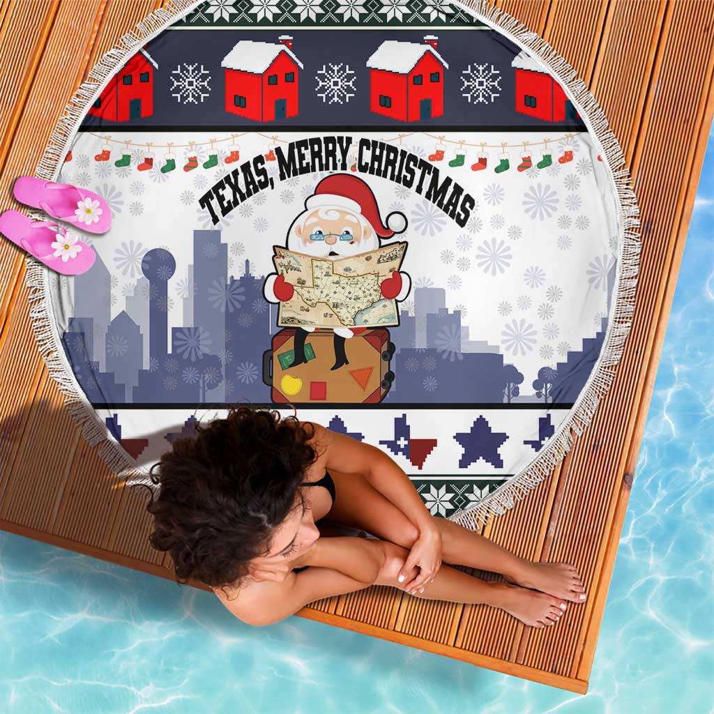 Texas Santa Christmas Beach Blanket Xmas Holiday Patterns - Wonder Print Shop