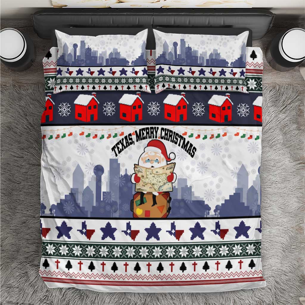 Texas Santa Christmas Bedding Set Xmas Holiday Patterns - Wonder Print Shop