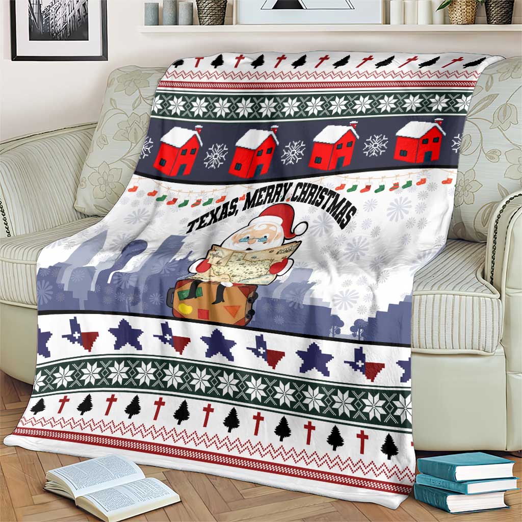 Texas Santa Christmas Blanket Xmas Holiday Patterns - Wonder Print Shop