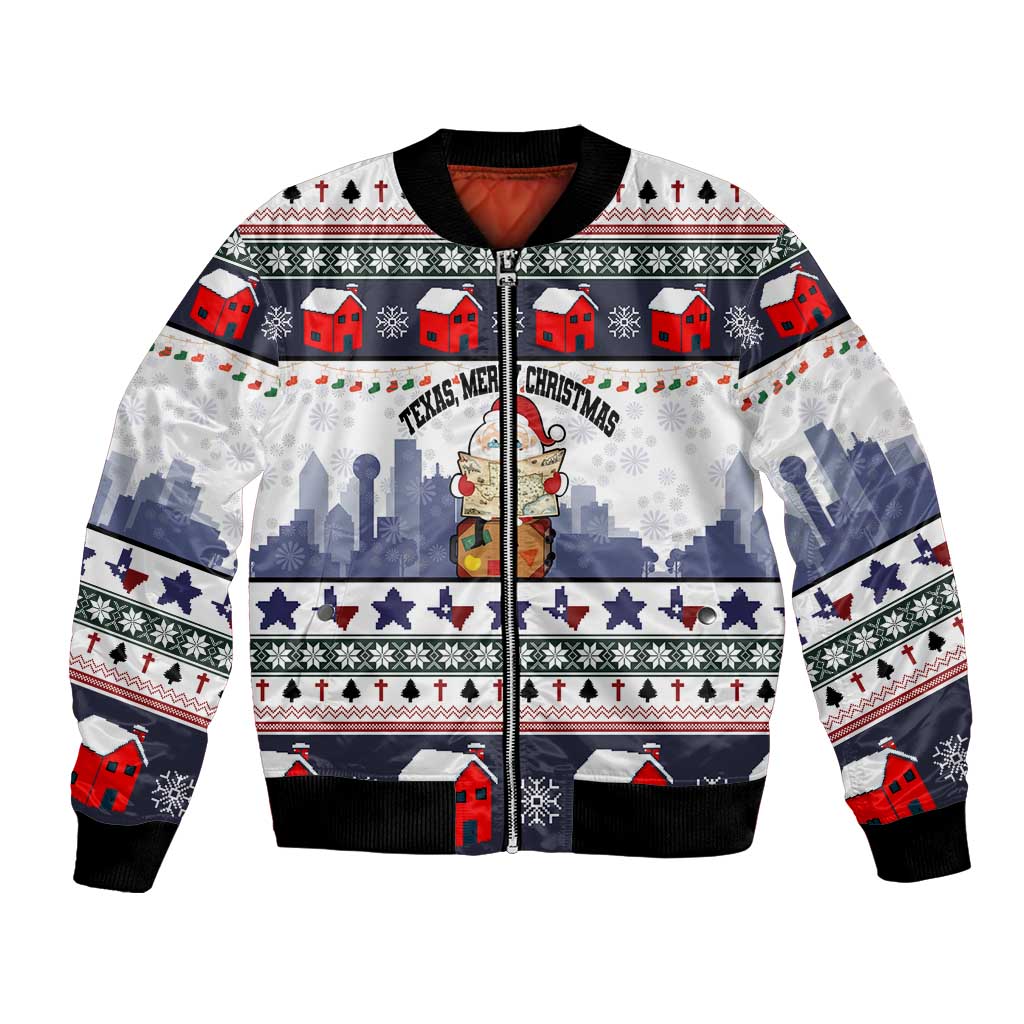 Texas Santa Christmas Bomber Jacket Xmas Holiday Patterns - Wonder Print Shop