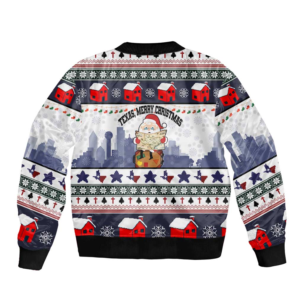 Texas Santa Christmas Bomber Jacket Xmas Holiday Patterns - Wonder Print Shop