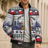 Texas Santa Christmas Bomber Puffer Jacket Xmas Holiday Patterns - Wonder Print Shop