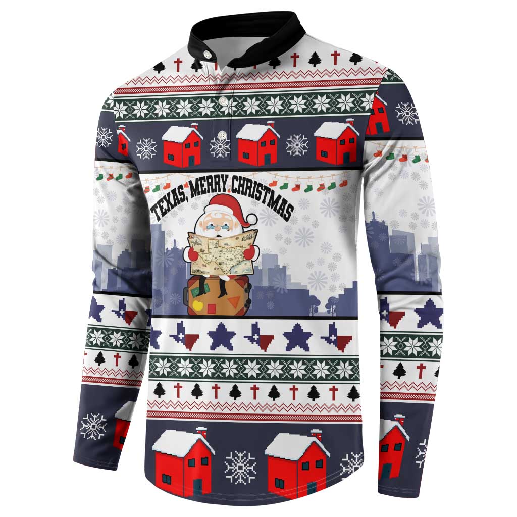Texas Santa Christmas Button Sweatshirt Xmas Holiday Patterns - Wonder Print Shop