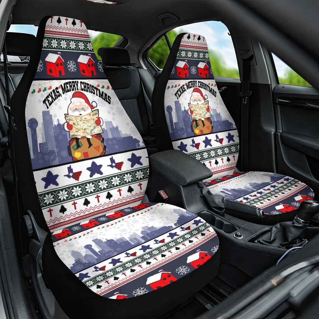 Texas Santa Christmas Car Seat Cover Xmas Holiday Patterns - Wonder Print Shop